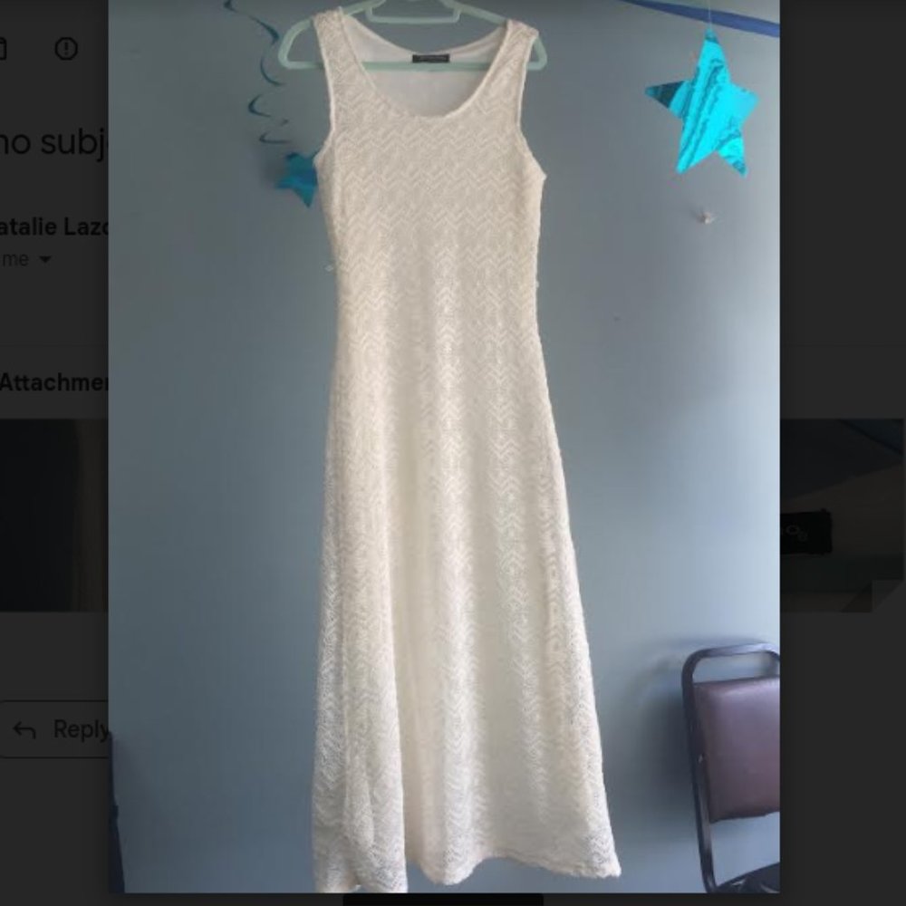A white Sharagano dress size 12
